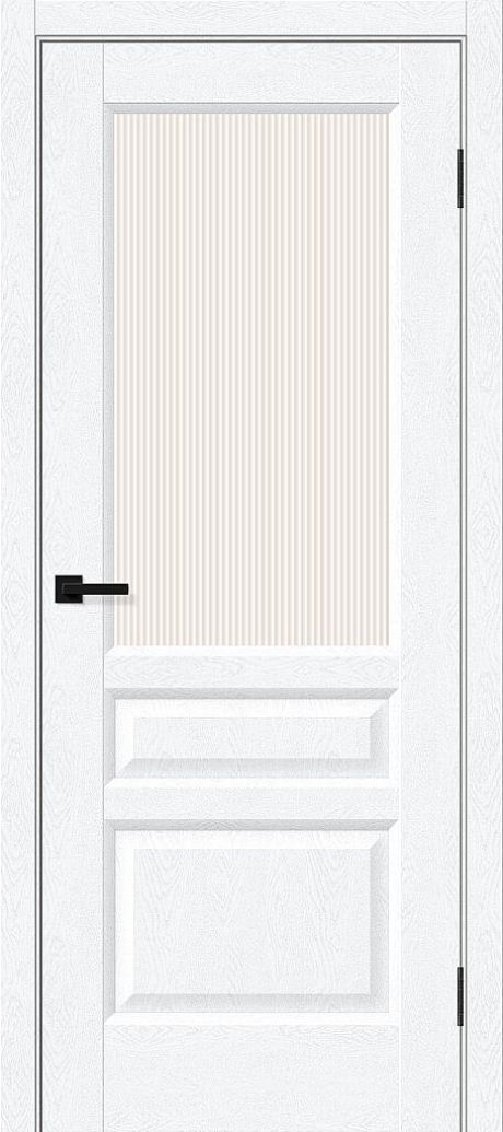 Межкомнатная дверь остекленная Неоклассик-35 White Silkwood (BRAVO)