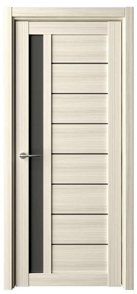 Межкомнатная дверь со стеклом Севилья Белый кипарис Эко-шпон Стекло графитовое (ALBERO)