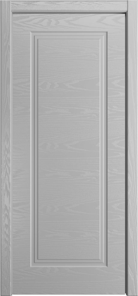 Глухая межкомнатная дверь ID-Челси 1 Светло серая Шпон (Мильяна)