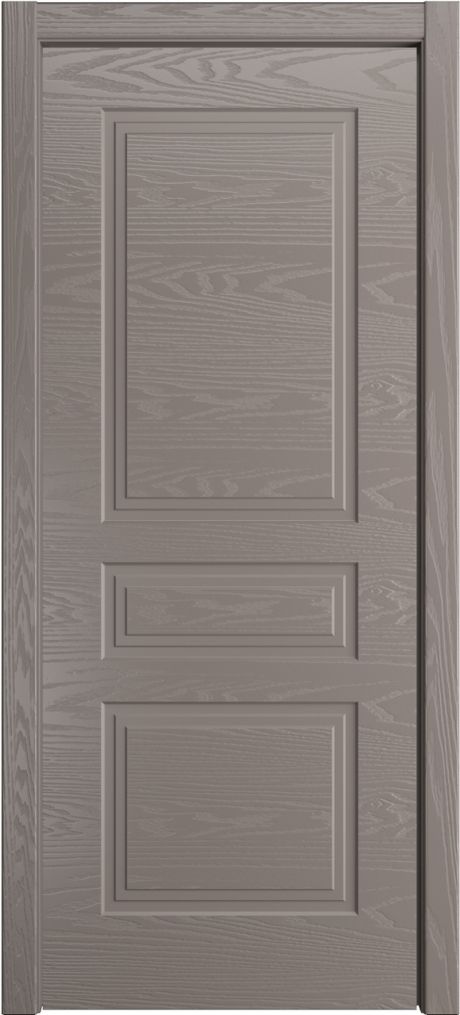Глухая межкомнатная дверь ID-Челси 3 Темно-серый Шпон (Мильяна)