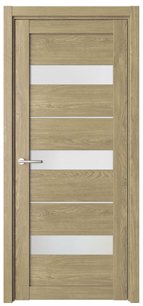 Межкомнатная дверь со стеклом Прага Натуральный дуб Эко-шпон Стекло мателюкс (ALBERO)