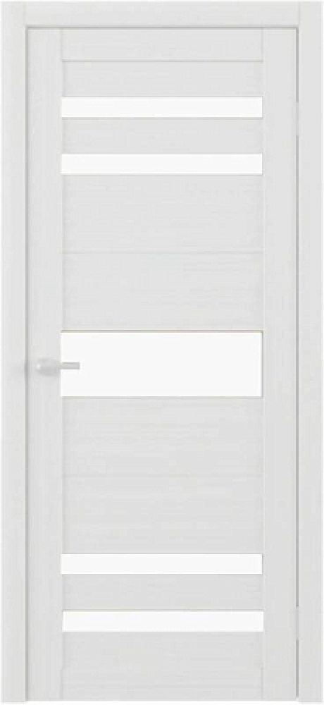 Межкомнатная дверь со стеклом Тренд Т-10 Белая лиственница Eco Tex Стекло белое (ALBERO)