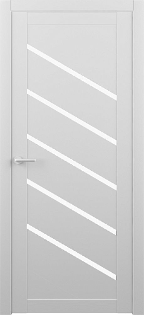 Межкомнатная дверь со стеклом Сингапур Кедр снежный Эко-шпон Стекло белое (ALBERO)