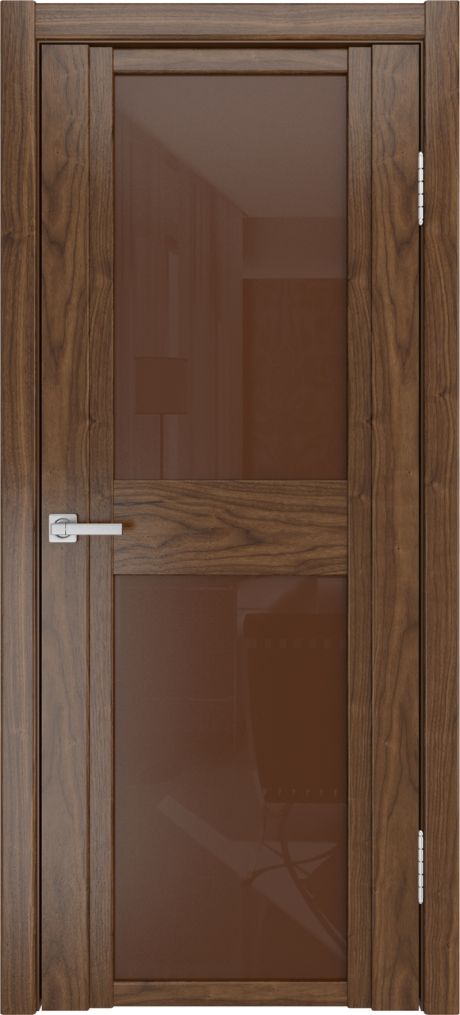 Межкомнатная дверь со стеклом QDO D Американский орех Шпон (Мильяна)