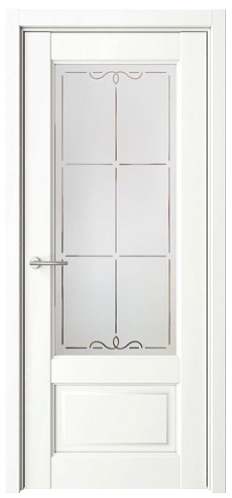 Межкомнатная дверь Эрмитаж-1 Белый Vinyl Мателюкс с алмазной гравировкой "Галерея" (ALBERO)