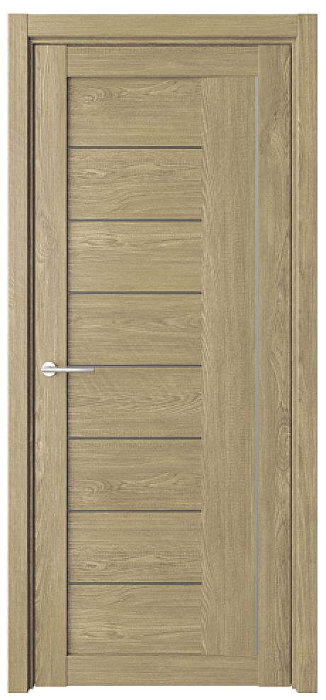 Межкомнатная дверь со стеклом Марсель Натуральный дуб Эко-шпон Стекло графитовое (ALBERO)