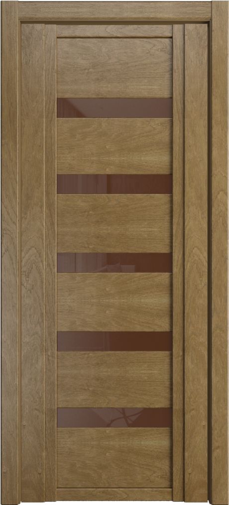 Межкомнатная дверь со стеклом QDO Z Дуб янтарь Шпон (Мильяна)