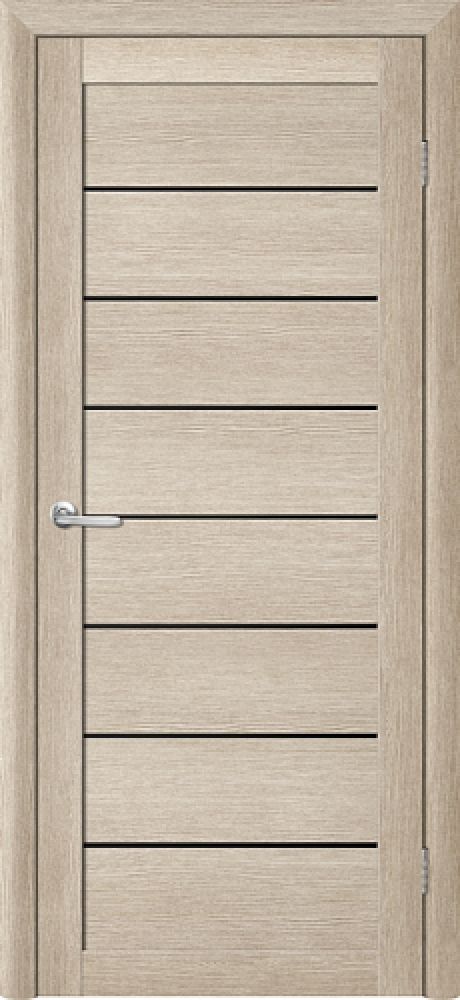 Межкомнатная дверь со стеклом Тренд Т-1 Акация кремовая Eco Tex Стекло черное (ALBERO)