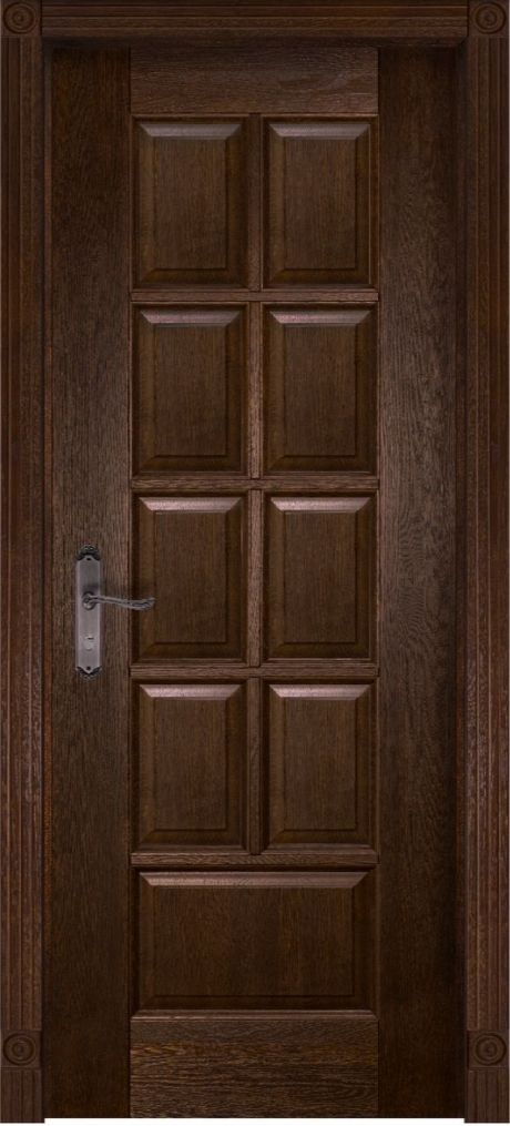 Глухая межкомнатная дверь Лондон Античный орех Массив дуба (ОКА)