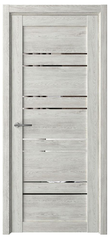 Межкомнатная дверь с зеркалом Дублин Дуб нордик Эко-шпон Зеркало (ALBERO)