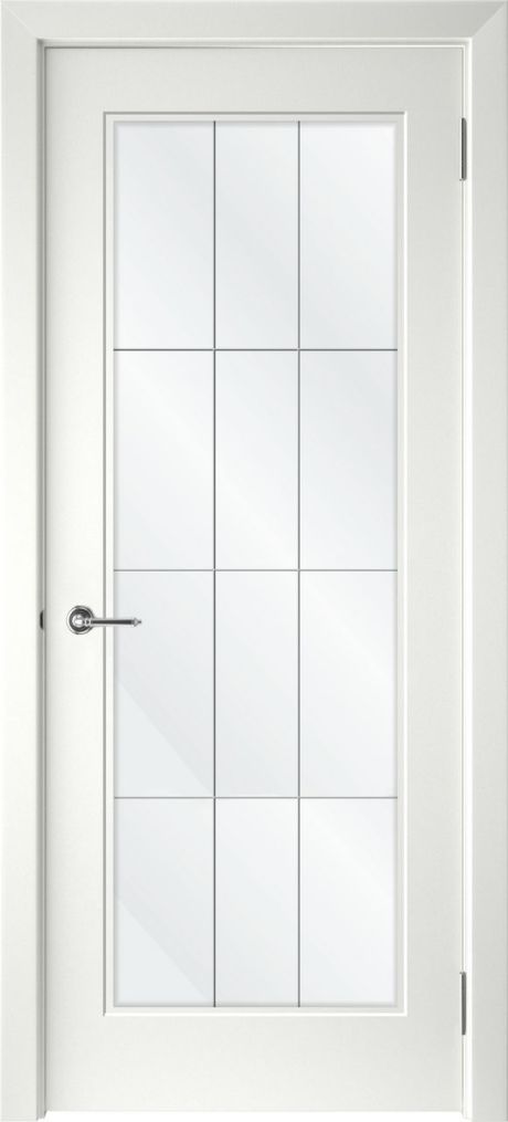 Межкомнатная дверь со стеклом Левел-1 Белый Эмаль (Шейл Дорс)