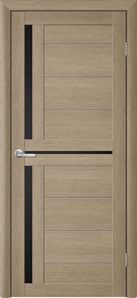 Межкомнатная дверь со стеклом Тренд Т-5 Лиственница латте Eco Tex Стекло черное (ALBERO)