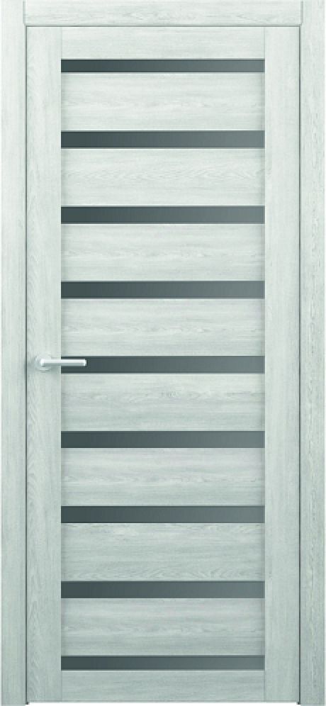 Межкомнатная дверь со стеклом Сидней Дуб нордик Эко-шпон Стекло графитовое (ALBERO)