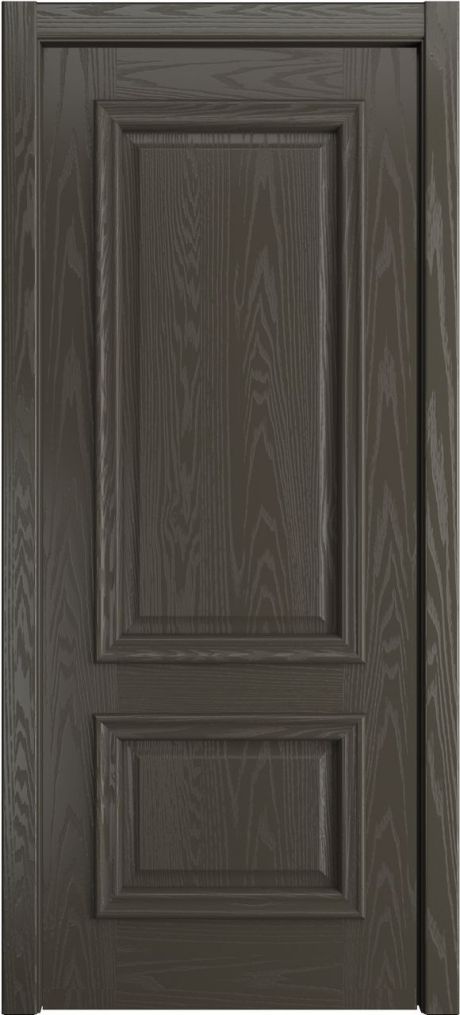 Глухая межкомнатная дверь Бристоль Премиум Гриджио Шпон (Мильяна)
