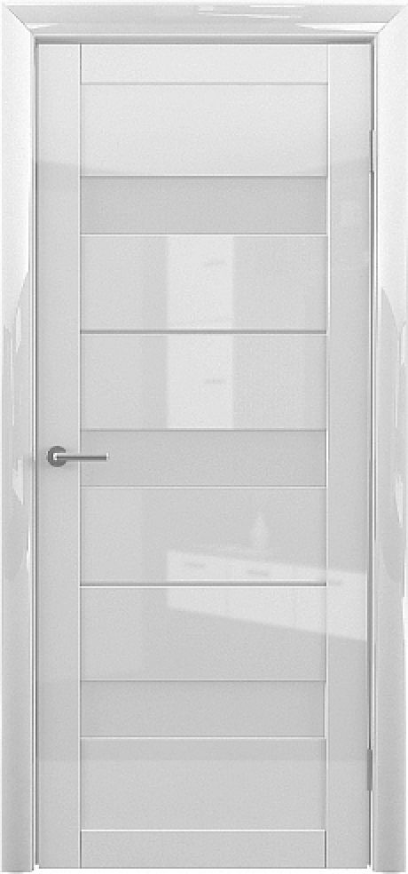 Межкомнатная дверь со стеклом Прага GL Белый глянец Глянец Стекло мателюкс (ALBERO)