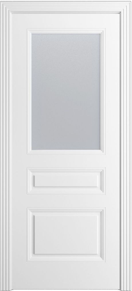 Межкомнатная дверь со стеклом Манхэттен Белоснежный Эмаль (Бипи Дорс)