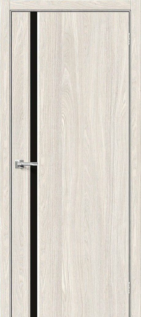 Межкомнатная дверь глухая Мода-11 Black Line Ash White (BRAVO)