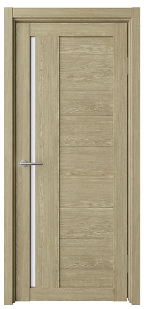 Межкомнатная дверь со стеклом Валенсия Натуральный дуб Эко-шпон Стекло белое (ALBERO)