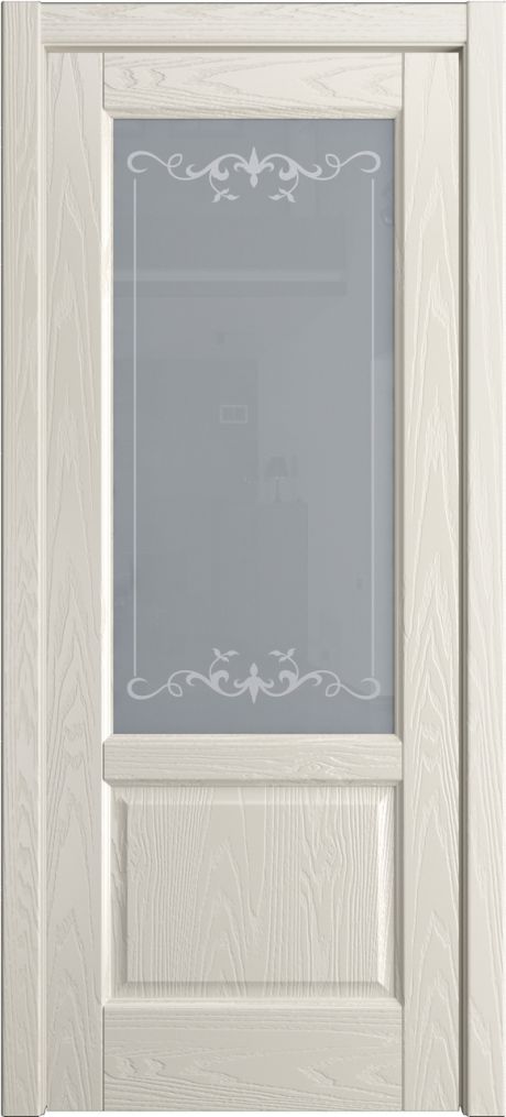 Межкомнатная дверь со стеклом Ровена Бежевый Шпон (Мильяна)