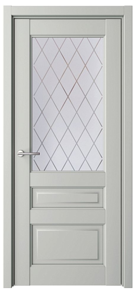 Межкомнатная дверь Эрмитаж-2 Платина Vinyl Мателюкс с алмазной гравировкой "Ромб" (ALBERO)