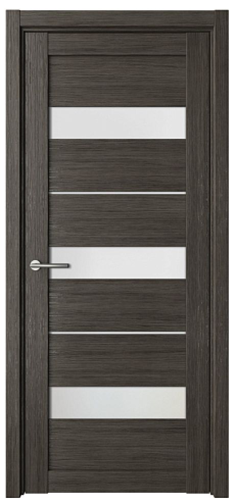 Межкомнатная дверь со стеклом Прага Серый кедр Эко-шпон Стекло мателюкс (ALBERO)