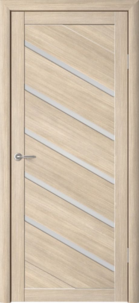 Межкомнатная дверь со стеклом Сингапур Лиственница мокко Эко-шпон Стекло мателюкс (ALBERO)