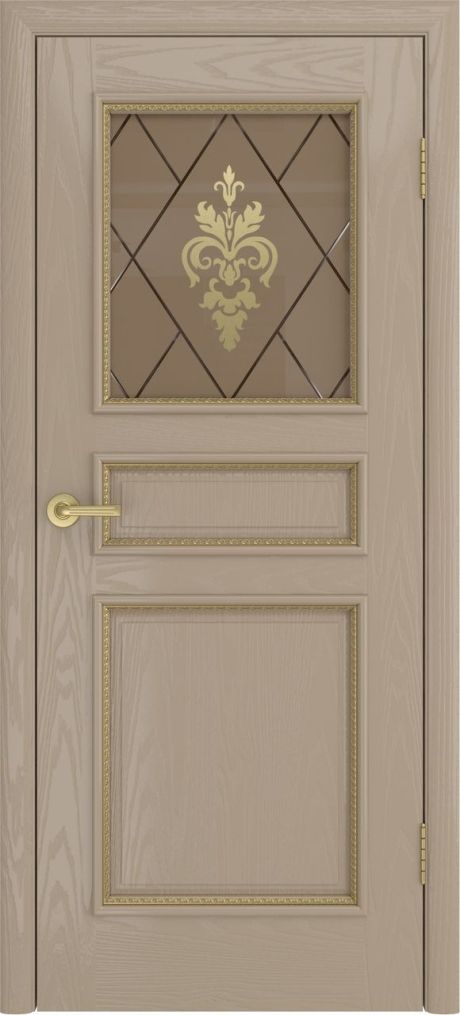 Межкомнатная дверь со стеклом Голд Латте Шпон (Мильяна)