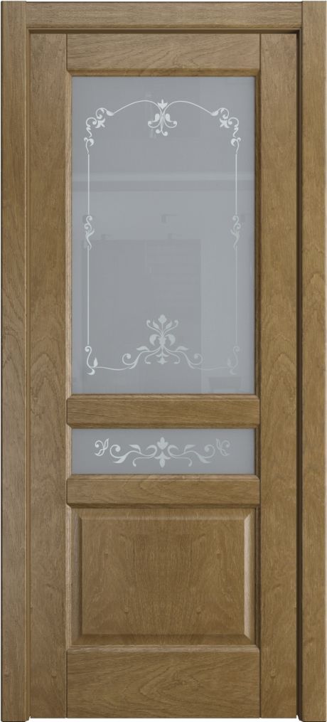 Межкомнатная дверь со стеклом Ребекка Дуб янтарь Шпон (Мильяна)