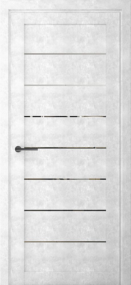 Межкомнатная дверь с зеркалом Сеул Светлый Бетон Зеркало (ALBERO)