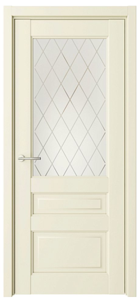 Межкомнатная дверь Эрмитаж-2 Ваниль Vinyl Мателюкс с алмазной гравировкой "Ромб" (ALBERO)