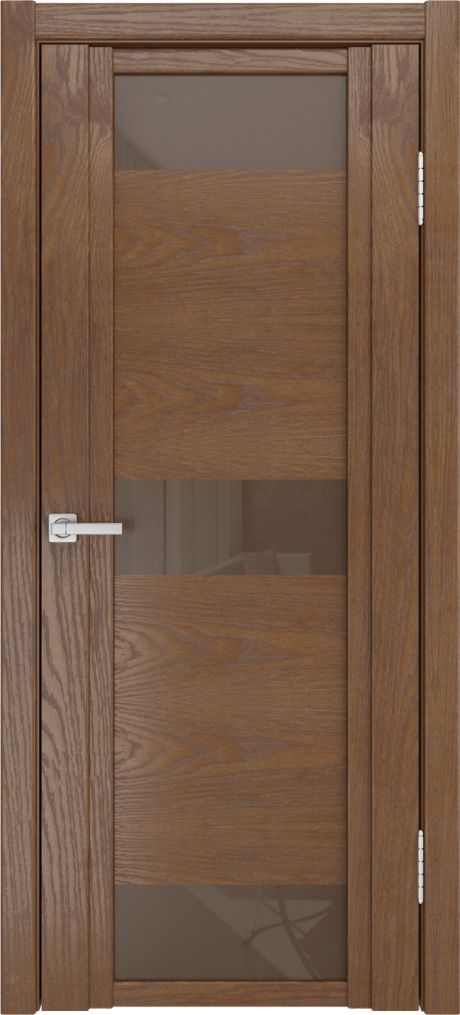 Межкомнатная дверь со стеклом QDO R Дуб мокко Шпон (Мильяна)