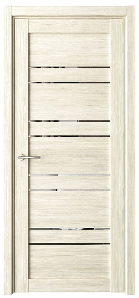 Межкомнатная дверь с зеркалом Дублин Белый кипарис Эко-шпон Зеркало (ALBERO)