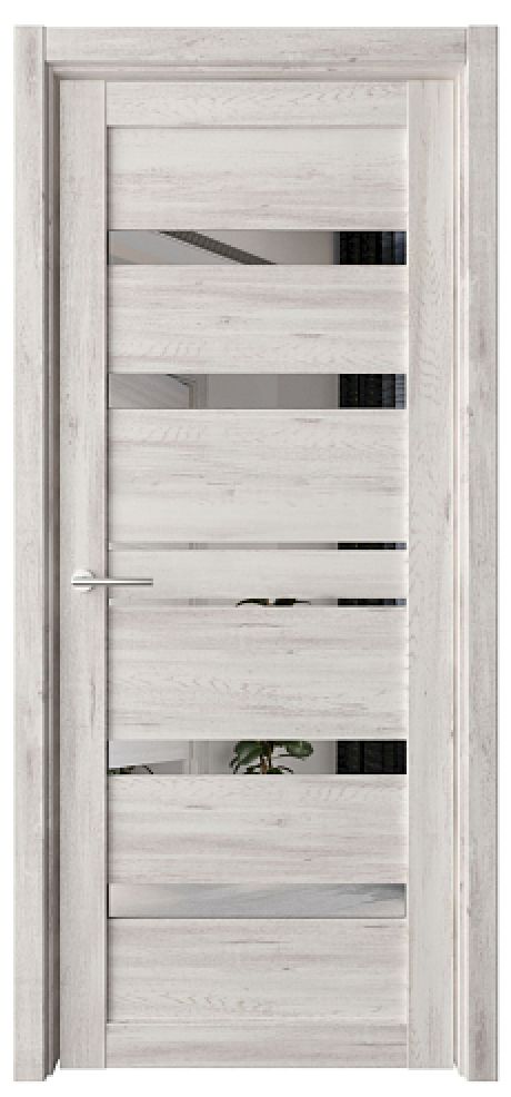 Межкомнатная дверь с зеркалом Дрезден Темный кипарис Эко-шпон Зеркало (ALBERO)