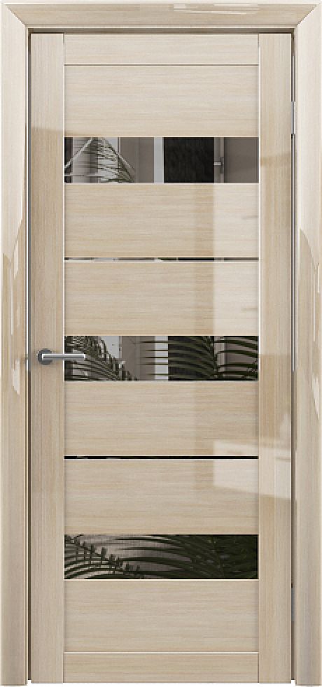 Межкомнатная дверь с зеркалом Прага GL Мокко глянец Глянец Зеркало (ALBERO)