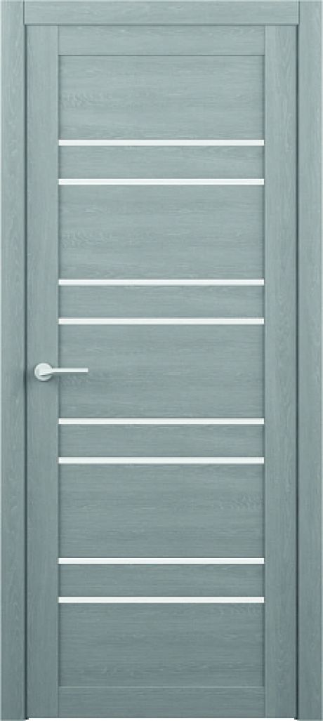 Межкомнатная дверь со стеклом Тренд-14 Ясень дымчатый Eco Tex Стекло белое (ALBERO)