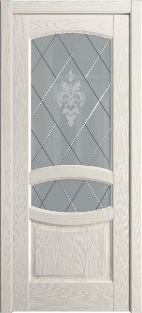 Межкомнатная дверь со стеклом София Бежевый Шпон (Мильяна)