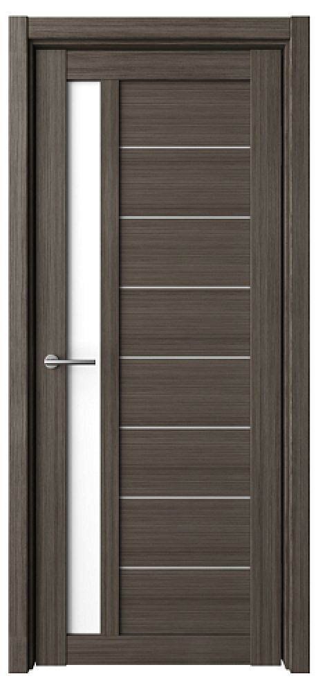 Межкомнатная дверь со стеклом Севилья Серый кедр Эко-шпон Стекло белое (ALBERO)