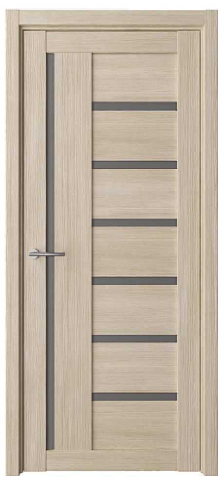 Межкомнатная дверь со стеклом Мадрид Лиственница мокко Эко-шпон Стекло графитовое (ALBERO)