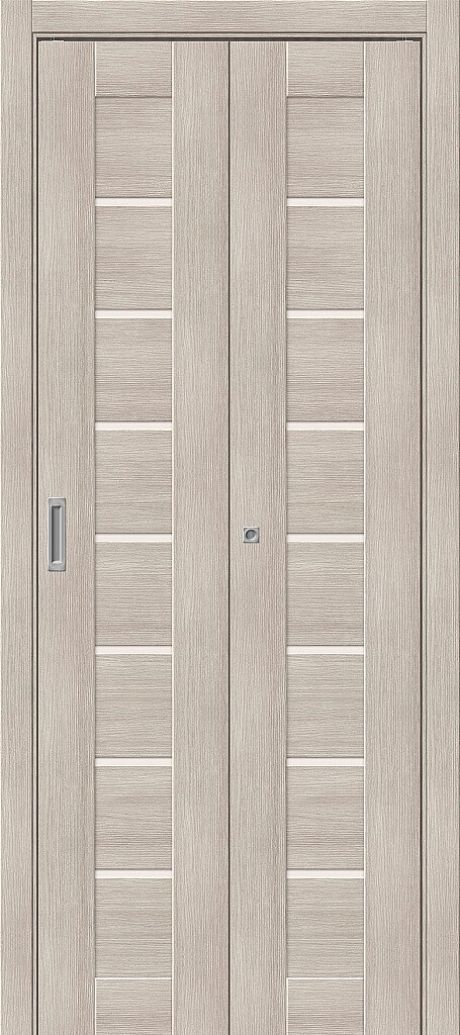 Складная межкомнатная дверь остекленная Браво-22 Bravo Cappuccino Melinga (Mr.wood)