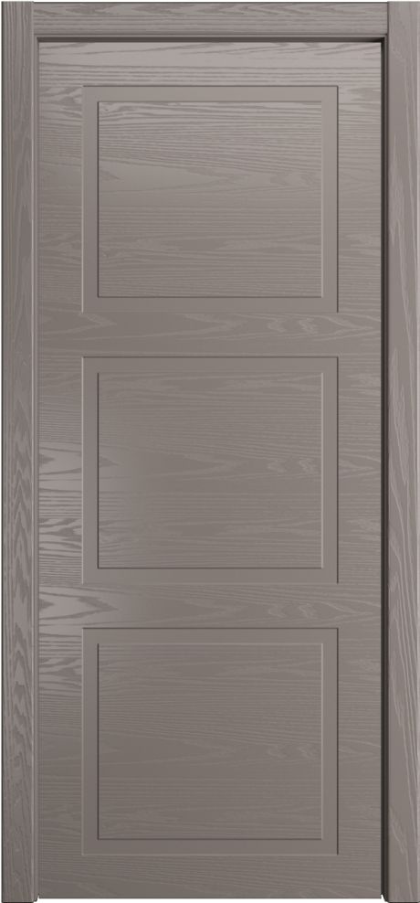 Глухая межкомнатная дверь ID-Лайн 3 Темно-серый Шпон (Мильяна)