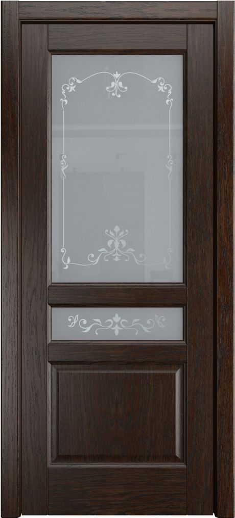 Межкомнатная дверь со стеклом Ребекка Дуб коньячный Шпон (Мильяна)