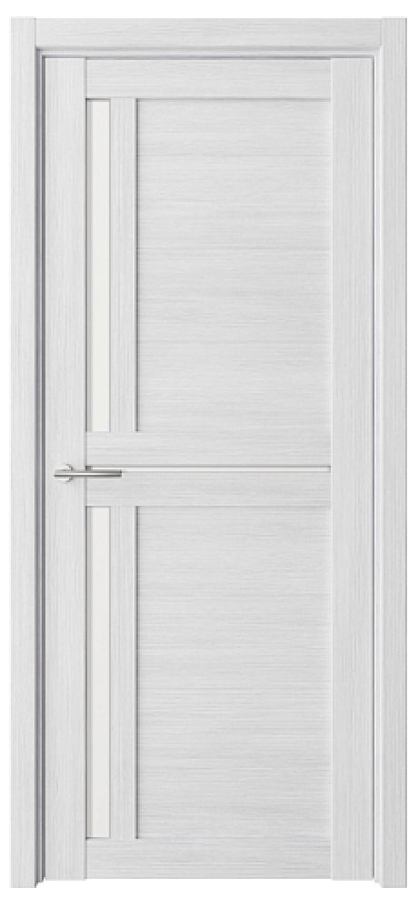 Межкомнатная дверь со стеклом Кельн Кедр снежный Эко-шпон Стекло белое (ALBERO)