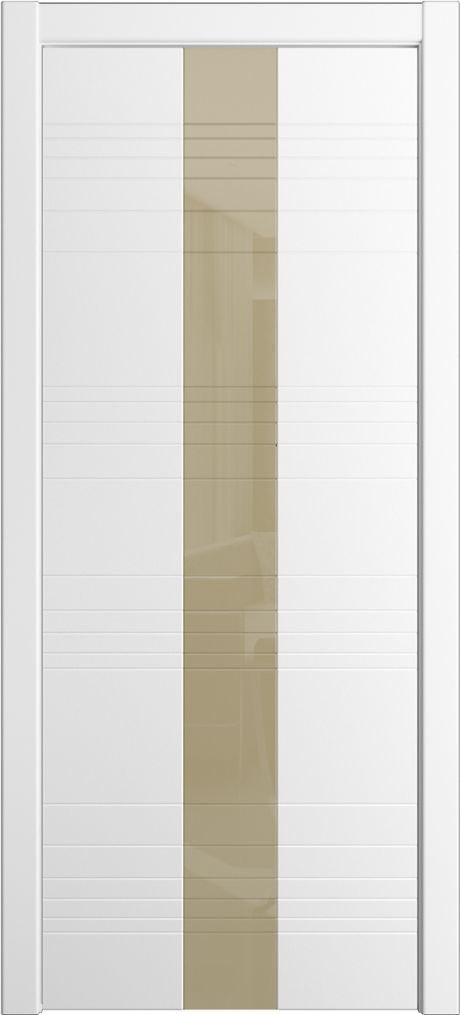 Межкомнатная дверь со стеклом ID-XL Белоснежный Эмаль (Мильяна)