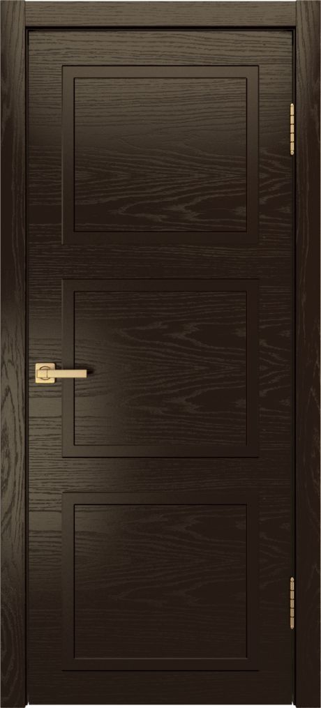 Глухая межкомнатная дверь ID-Лайн 3 Темный шоколад Шпон (Мильяна)