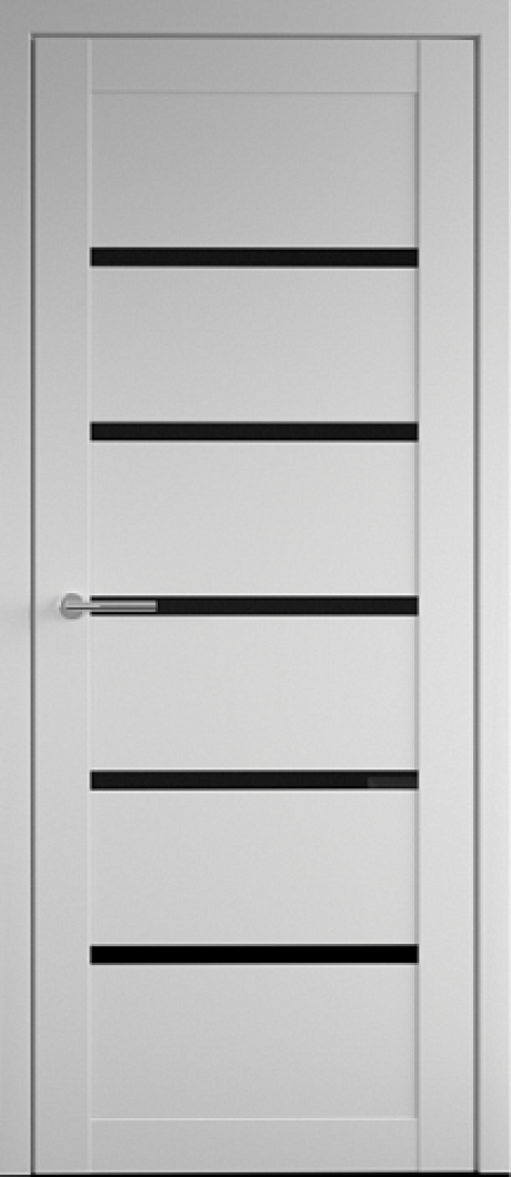 Межкомнатная дверь со стеклом Вена Платина Vinyl Стекло черное (ALBERO)