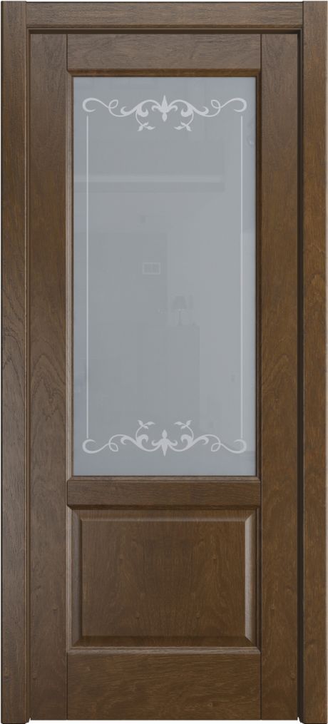 Межкомнатная дверь со стеклом Ровена Дуб виски Шпон (Мильяна)