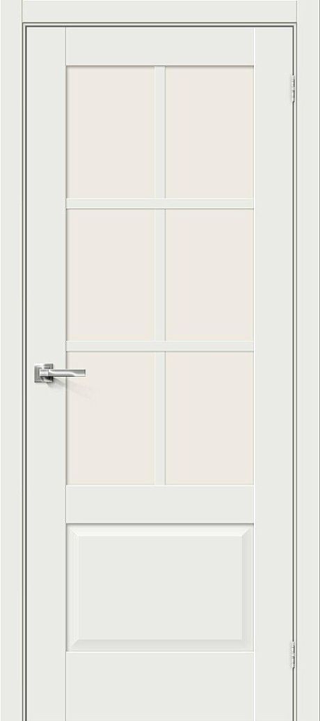 Межкомнатная дверь остекленная Прима-13.0.1 White Matt (Mr.wood)