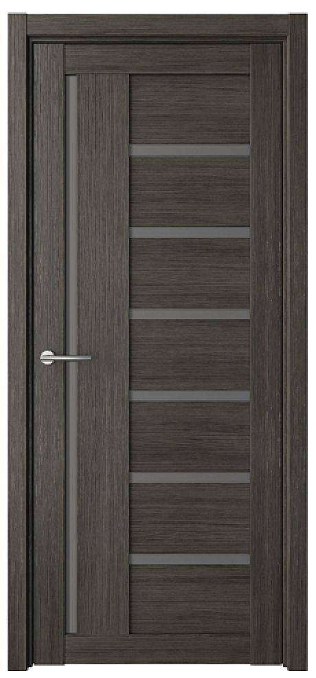 Межкомнатная дверь со стеклом Мадрид Серый кедр Эко-шпон Стекло графитовое (ALBERO)