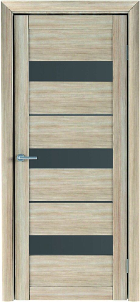 Межкомнатная дверь со стеклом Тренд Т-7 Акация кремовая Eco Tex Стекло графитовое (ALBERO)