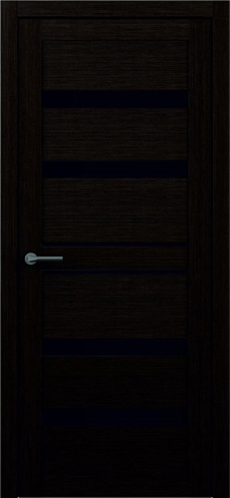 Межкомнатная дверь со стеклом Тренд-12 Лиственница темная Eco Tex Стекло черное (ALBERO)